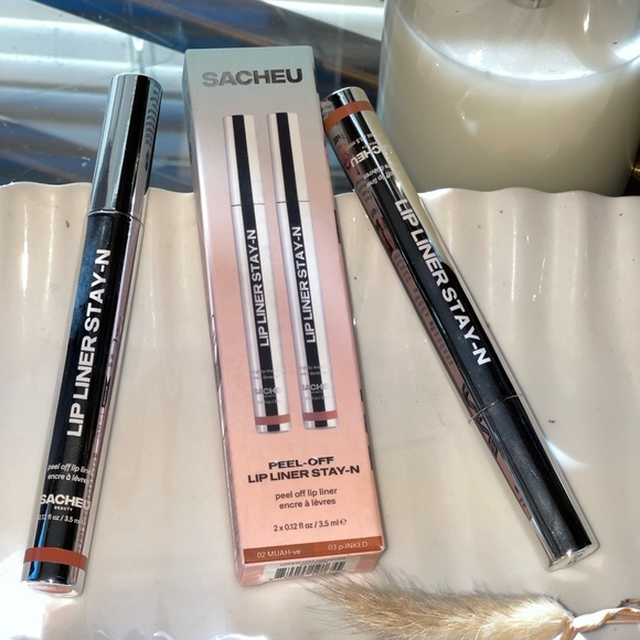 SACHEU BEAUTY Stay-N Peel Off Lip Liner Duo In 02 Muah/03 p-Inked - Picture 2 of 13